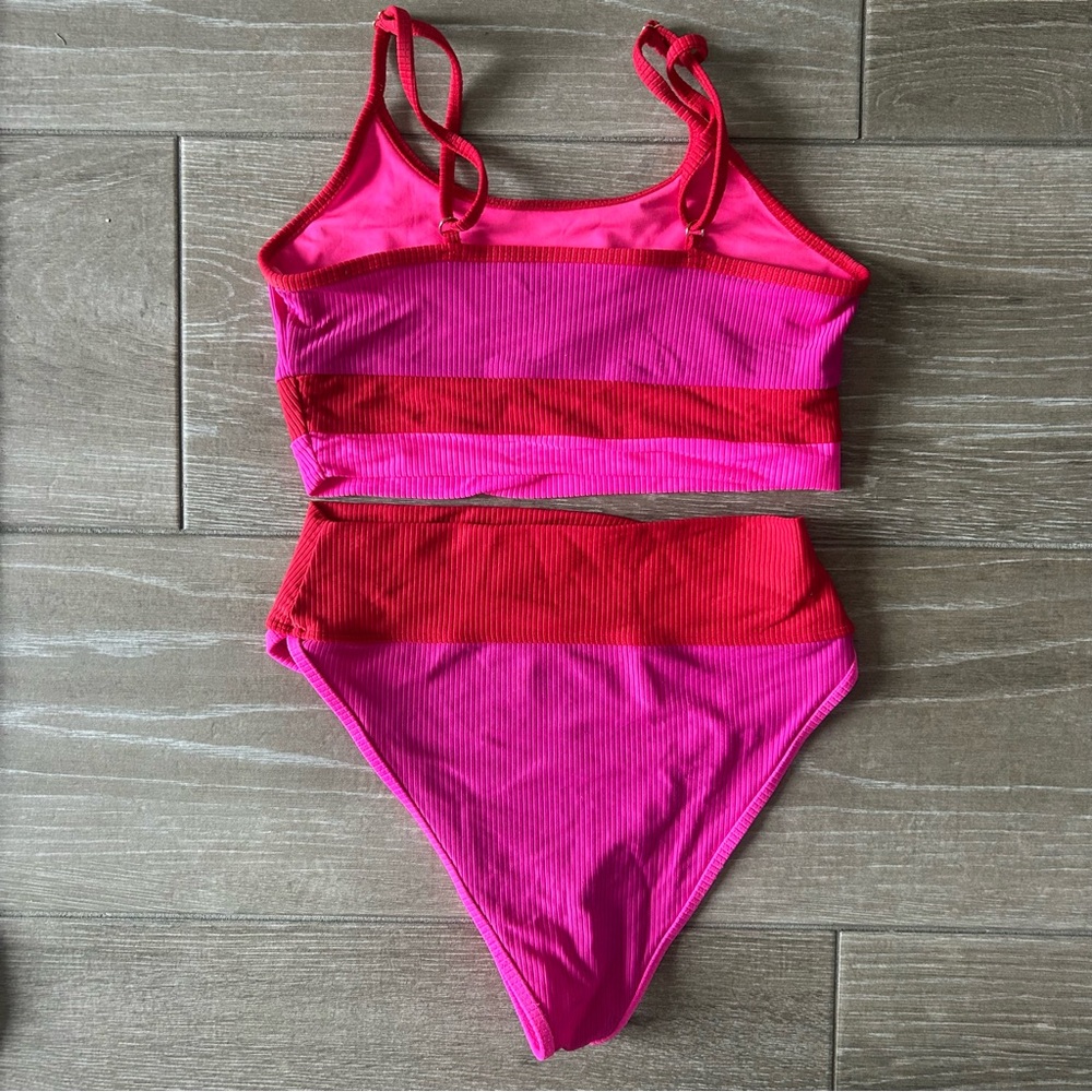 Beach Riot Pink and Red Bikini Set - Picture 2 of 2